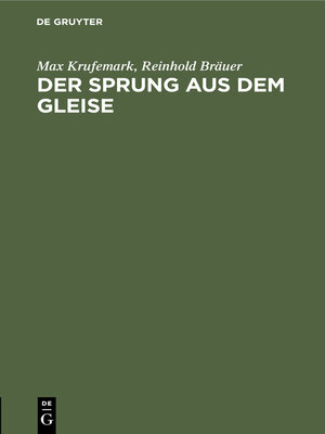 cover image of Der Sprung aus dem Gleise